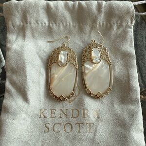 Kendra Scott Ivory Mother of Pearl Deva Two Stone Drop Earrings
